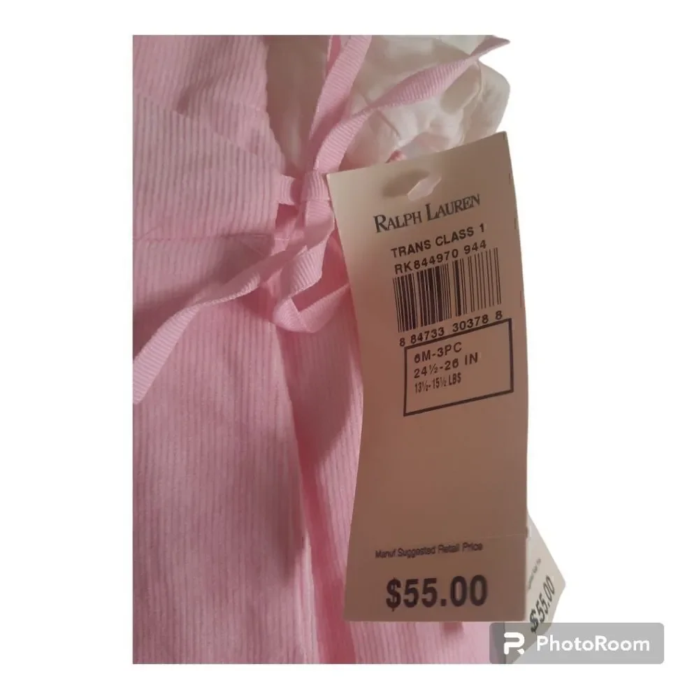 Ralph Lauren 3piece Set Faux Wrap Dress 6mon